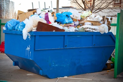 Professional garden waste collection service in action